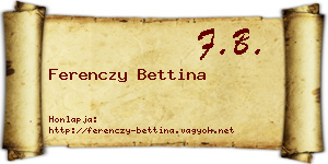 Ferenczy Bettina névjegykártya