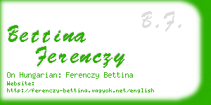 bettina ferenczy business card